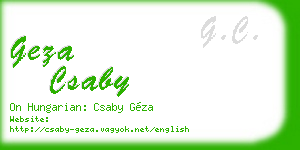 geza csaby business card
