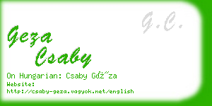 geza csaby business card